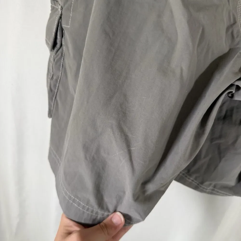 J. Crew Swim Trunks Men's 34 Grey Tie Cargo Pockets Original Longboard
